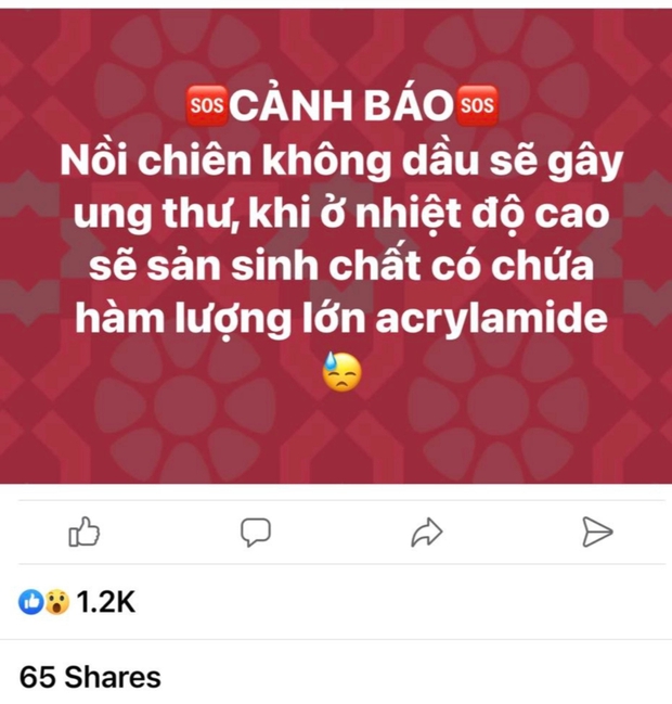 Nồi chiên không dầu khi dùng ở nhiệt độ cao sẽ sản sinh chất gây ung thư? - Bác sĩ lý giải sự thật - Ảnh 1.