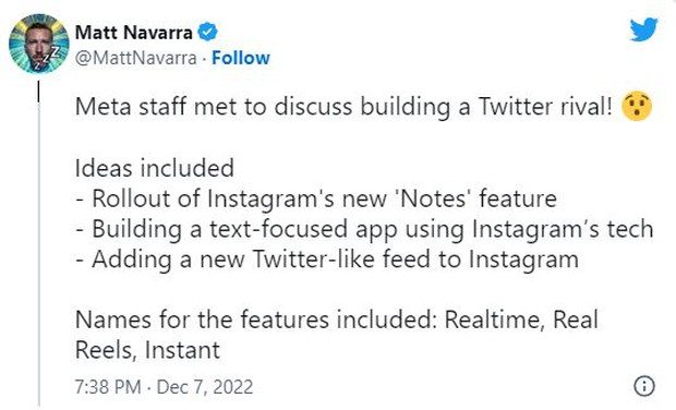 Meta đang âm mưu thay thế Twitter - Ảnh 1.
