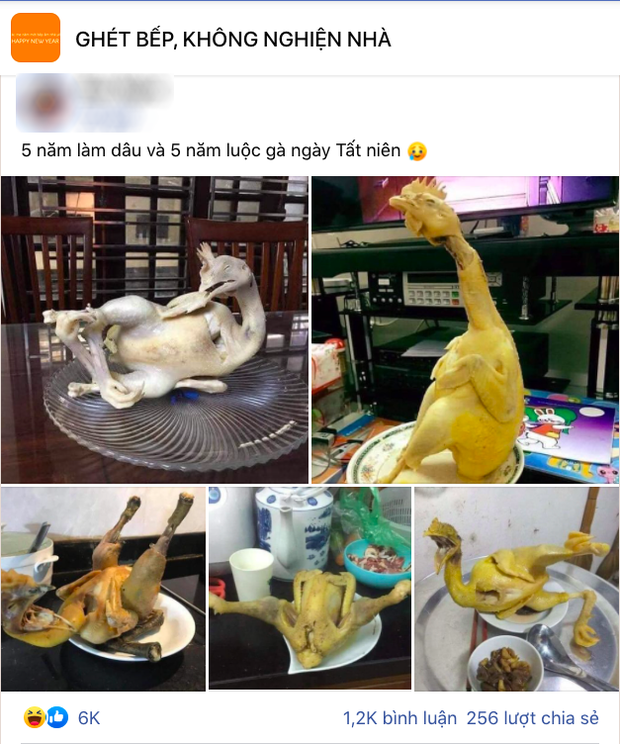 Nàng dâu khoe chiến tích 5 năm luộc gà cúng Tết từ lúc về nhà chồng, dân mạng xem mà được tràng cười sảng khoái ngày Mùng 1 - Ảnh 1. Nàng dâu khoe chiến tích 5 năm luộc gà cúng Tết từ lúc về nhà chồng, dân mạng xem mà được tràng cười sảng khoái ngày Mùng 1 - Ảnh 1.