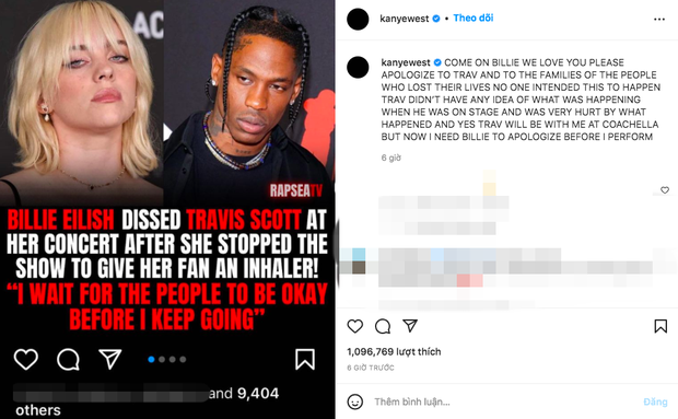 Vô duyên như Kanye West: chỉ trích Billie Eilish vì tạm dừng show để cứu 1 fan! - Ảnh 2. Vô duyên như Kanye West: chỉ trích Billie Eilish vì tạm dừng show để cứu 1 fan! - Ảnh 2.