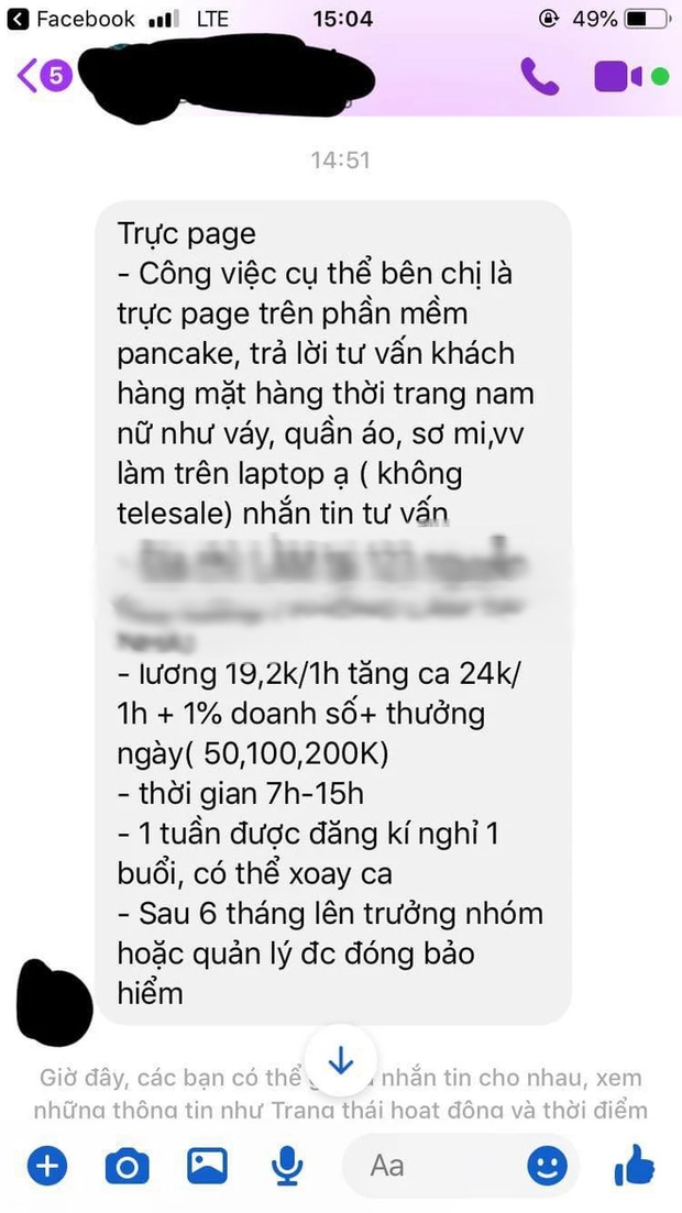 Cô gái xin việc xin fanpage công ty, ai ngờ bị nhà tuyển dụng... đánh trượt trong 3 giây, đọc tin nhắn mà chóng mặt thay - Ảnh 3.