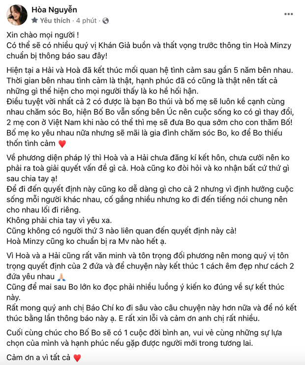 Nguyên nhân Hòa Minzy và bạn trai thiếu gia đi đến quyết định chia tay là gì? - Ảnh 2. Nguyên nhân Hòa Minzy và bạn trai thiếu gia đi đến quyết định chia tay là gì? - Ảnh 2.