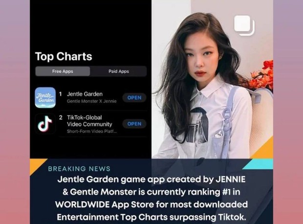 Tựa game của Jennie (BLACKPINK) vượt qua TikTok, trở thành ứng dụng được tải về nhiều nhất trên App Store - Ảnh 2.