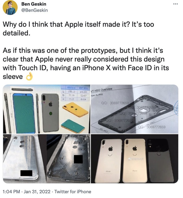 Leaker nổi tiếng nhắc lại câu chuyện Apple tự làm giả thiết kế iPhone X có Touch ID để đánh lừa người dùng - Ảnh 2.