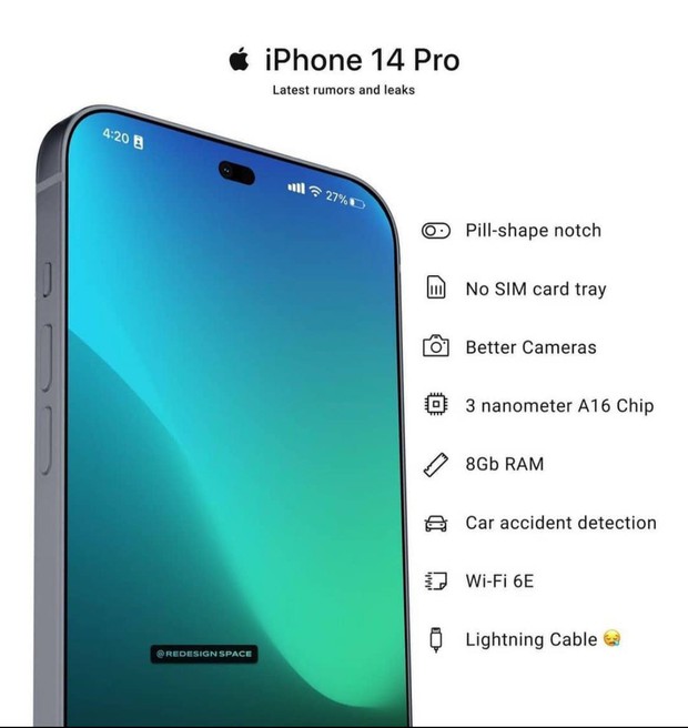 Rò rỉ hình ảnh, thông số chi tiết mẫu iPhone 14 nhưng vẫn còn một điều khiến iFan thất vọng - Ảnh 3.
