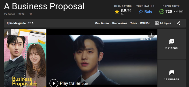 Loạt thành tích đáng nể của A Business Proposal: Từ phim vô danh đến rating cao ngã ngửa, nhận toàn điểm số khủng - Ảnh 4. Loạt thành tích đáng nể của A Business Proposal: Từ phim vô danh đến rating cao ngã ngửa, nhận toàn điểm số khủng - Ảnh 4.