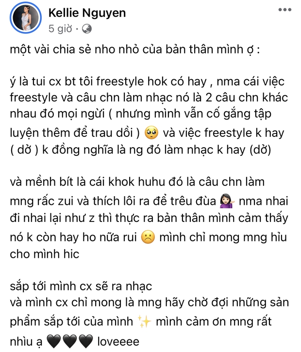 Thí sinh gây tranh cãi nhất Rap Việt lên tiếng sau loạt clip freestyle thảm hoạ: Muốn kết hợp với 1 rapper và mong netizen không còn khóc huhu - Ảnh 3. Thí sinh gây tranh cãi nhất Rap Việt lên tiếng sau loạt clip freestyle thảm hoạ: Muốn kết hợp với 1 rapper và mong netizen không còn khóc huhu - Ảnh 3.