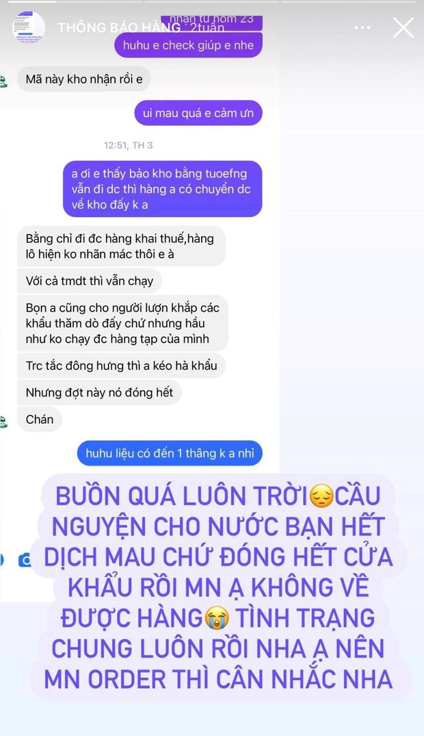 Hàng hóa chôn chân tại Thẩm Quyến, chủ shop Taobao chan cơm bằng nước mắt: Người ngừng order vô thời hạn, người lỗ ròng hơn 130 triệu - Ảnh 3. Hàng hóa chôn chân tại Thẩm Quyến, chủ shop Taobao chan cơm bằng nước mắt: Người ngừng order vô thời hạn, người lỗ ròng hơn 130 triệu - Ảnh 3.
