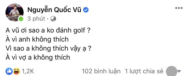 Quoc Vu - husband Doan Di Bang: Don't play golf because his wife doesn't like it!  - Photo 1.