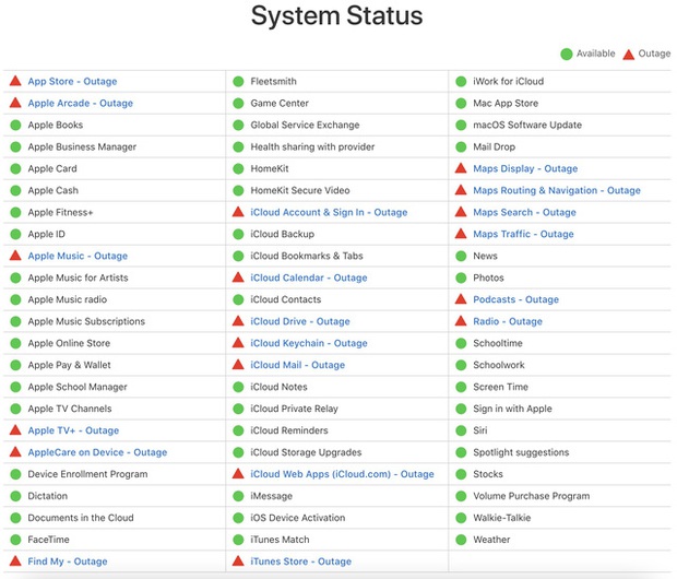 Nhiều dịch vụ của Apple sập trên diện rộng - Ảnh 3.