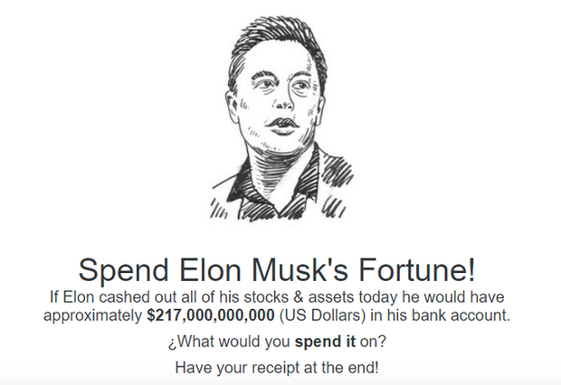 Có hơn 200 tỷ USD như Elon Musk, bạn sẽ mua được những gì, website này sẽ giúp bạn trả lời câu hỏi đó - Ảnh 1.