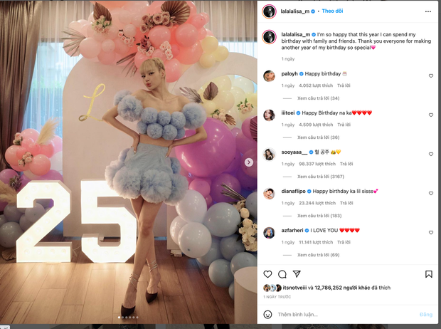 Lisa (BLACKPINK) đăng ảnh sinh nhật tuổi 25, lập tức phá vỡ kỷ lục Instagram! - Ảnh 2.
