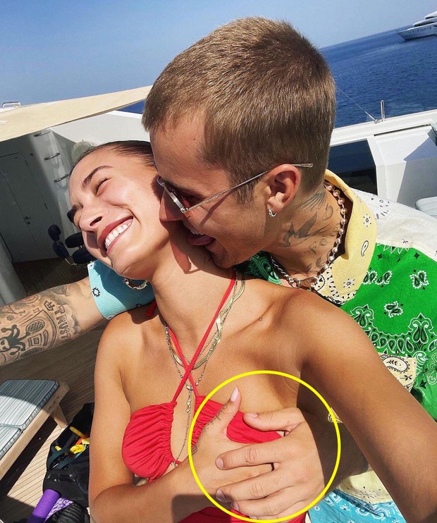 Hailey tung bộ ảnh tình tứ chúc sinh nhật chồng yêu, ai dè sự chú ý đổ dồn vào bàn tay hư của Justin Bieber đặt ở nơi khó nói - Ảnh 3.