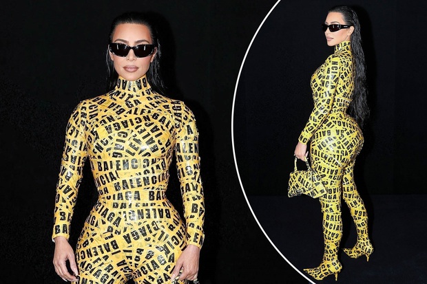 Quá sướng vì được ly hôn thành công, Kim Kardashian dán băng dính khắp người để đi Fashion Week? - Ảnh 2.
