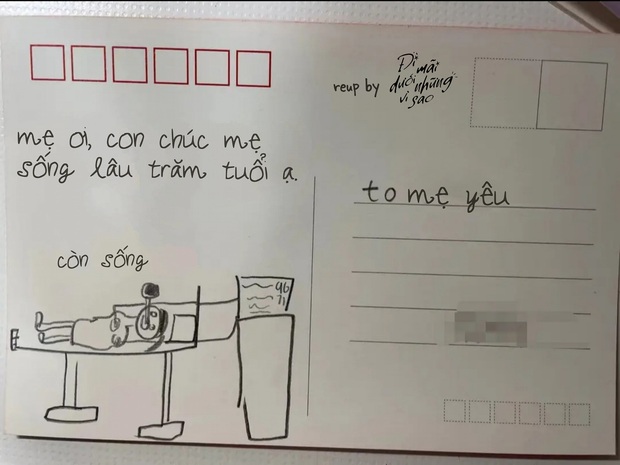 The boy wrote a letter wishing his mother a long life to 100 years old, but looking at the illustrations was too scary: Do you not need me anymore?  - Photo 2.