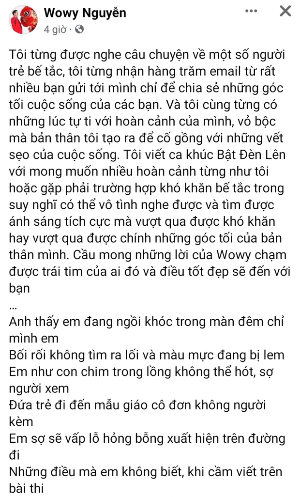 Wowy, Hoàng Oanh và nghệ sĩ Việt nghẹn ngào trước vụ việc đau lòng của nam sinh tự tử ở Hà Nội - Ảnh 1.