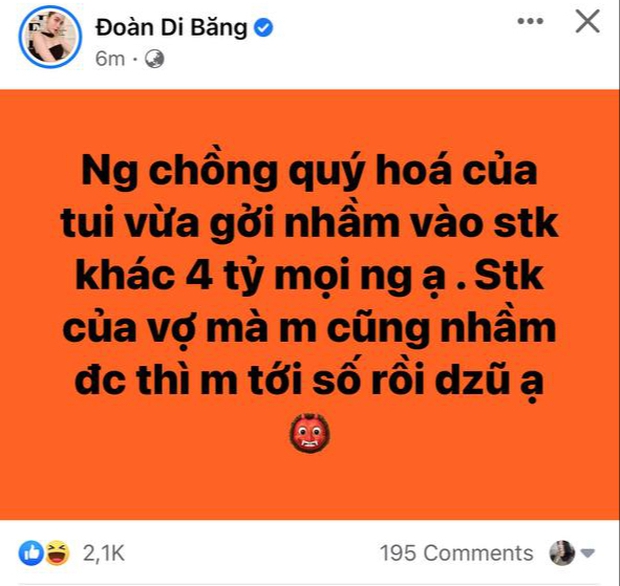 Lỡ chuyển nhầm 4 tỉ vào tài khoản người lạ, chồng Đoàn Di Băng cần phải làm gì? - Ảnh 2.