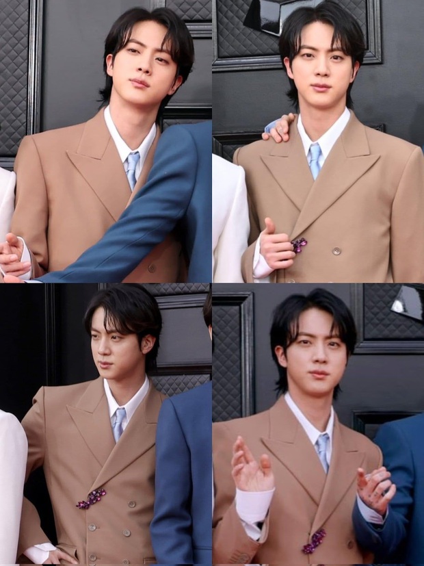 Jin (BTS) xuất hiện trên thảm đỏ Grammy 2022 với cánh tay bị thương khiến fan lo lắng - Ảnh 10. Jin (BTS) xuất hiện trên thảm đỏ Grammy 2022 với cánh tay bị thương khiến fan lo lắng - Ảnh 10.