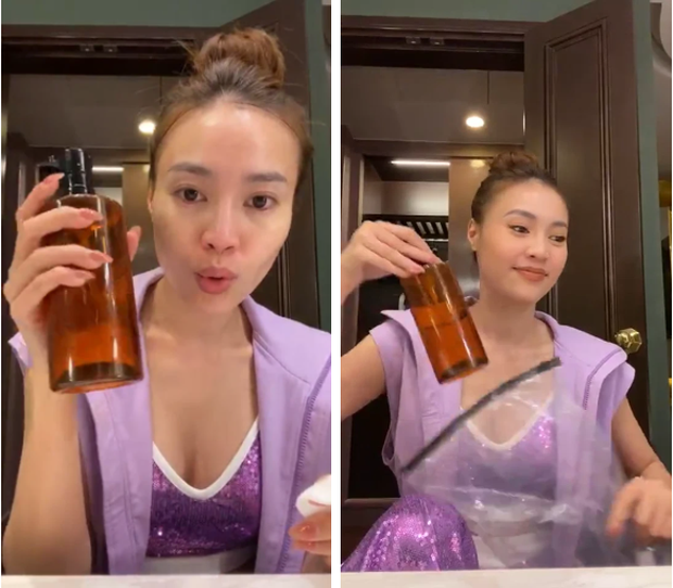 Lan Ngoc spends huge money to hack her skin to be as shiny as a mirror: 2 million makeup remover oil, 7 million LED mask, the cheapest sunscreen alone is 550k - Photo 2.