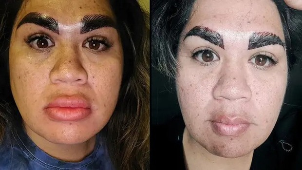Spending nearly 8 million on tattooing eyebrows to save money, the woman who received the ending did not bother to talk - Photo 3.