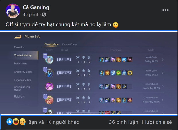 Liên Quân Mobile: Được hôm SGP Fish off stream để try hard cho trận chung kết ĐTDV, nhưng sao nó lạ lắm? - Ảnh 3. Liên Quân Mobile: Được hôm SGP Fish off stream để try hard cho trận chung kết ĐTDV, nhưng sao nó lạ lắm? - Ảnh 3.