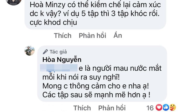 Bị chê trách tập Sao Nhập Ngũ nào cũng khóc, Hòa Minzy có câu trả lời khiến netizen thương cảm - Ảnh 2.