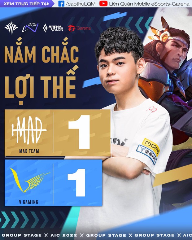 AIC 2022: V Gaming xuất sắc giành vé đi tiếp ở bảng tử thần, chạm mặt Team Flash tại Playoffs - Ảnh 1.