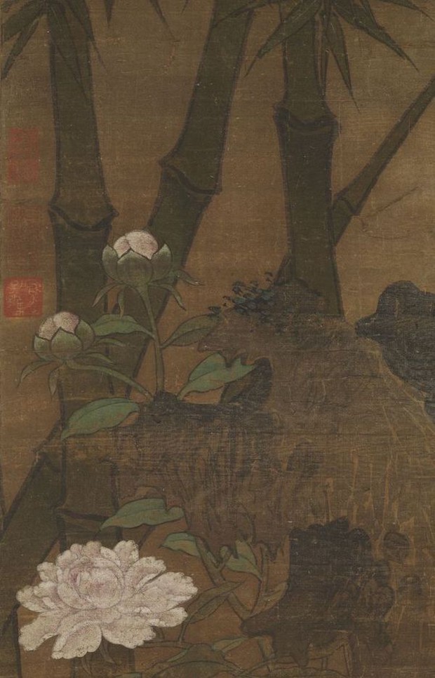 Hoa nở trong Cố cung - Thược dược: Loài hoa tháng Năm hiện lên đầy tinh tế trong tranh cổ Trung Quốc - Ảnh 4.