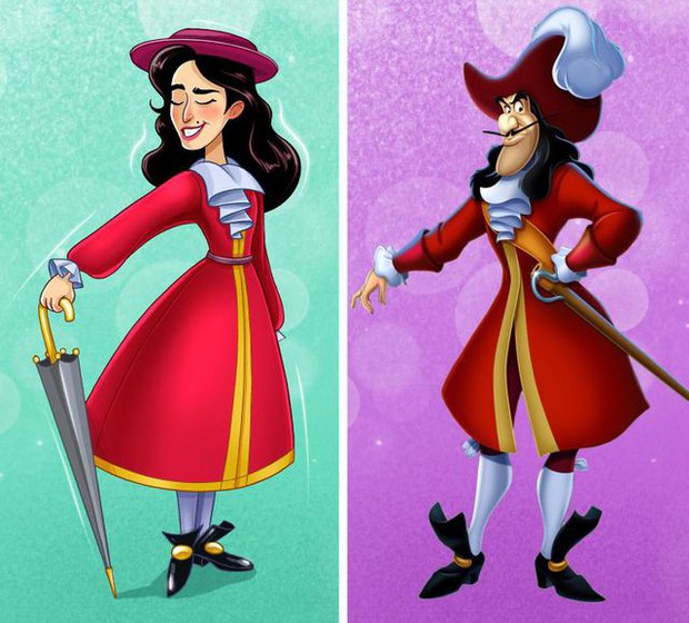 16 nhân vật phản diện nam trong hoạt hình Disney hóa thiếu nữ mong manh khi chuyển đổi giới tính - Ảnh 4.