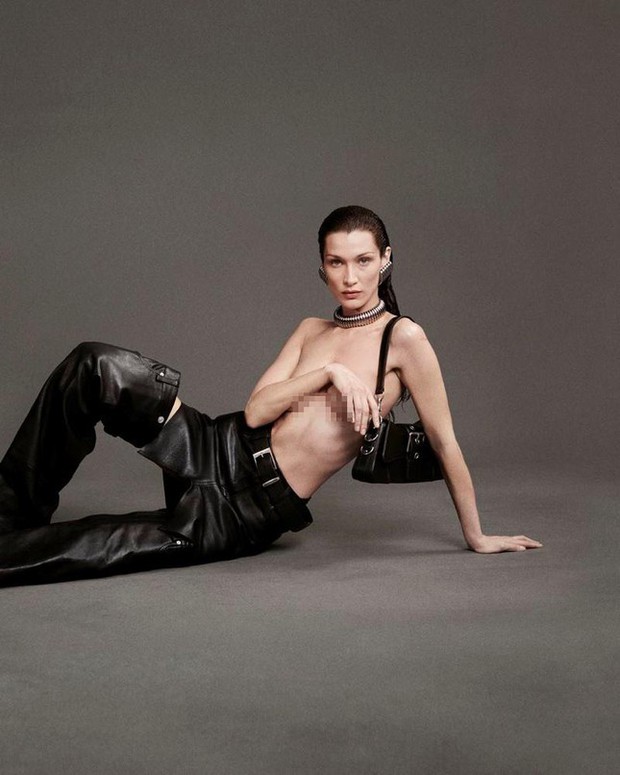 Bella Hadid ngực trần chụp ảnh thời trang bị chê - Ảnh 3.