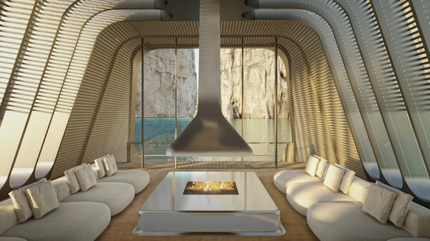 Siêu du thuyền thiết kế sắc sảo như cá mập, có cả studio và đài quan sát trên cao - Ảnh 4.