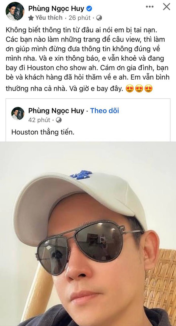 Phùng Ngọc Huy lên tiếng trước thông tin bị tai nạn, nói rõ tình hình hiện tại - Ảnh 2.