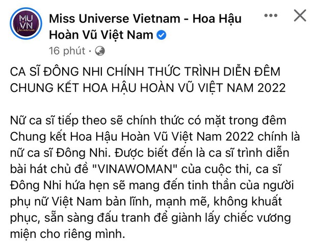 Dong Nhi was announced to perform on the final night of Miss Universe Vietnam after the question was withdrawn - Photo 4.