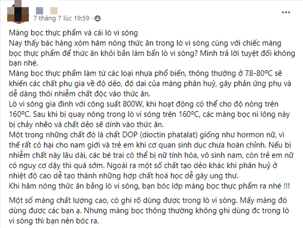  Có nên quay cả màng bọc thực phẩm với lò vi sóng? Rất nhiều người đang hiểu sai - Ảnh 1.