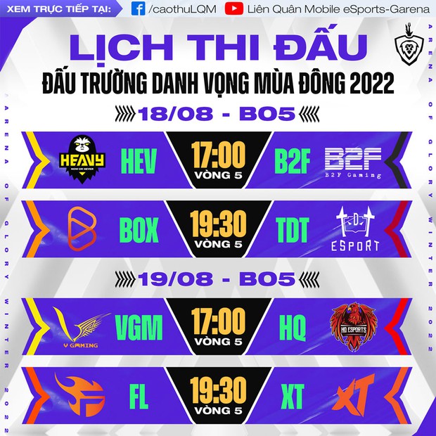 Lịch thi đấu vòng bảng của Đấu Trường Danh Vọng Mùa Đông 2022 - Ảnh 6.