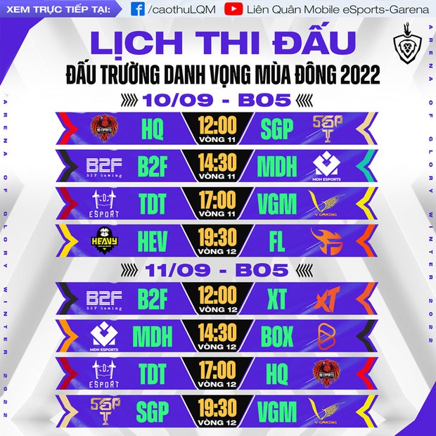 Lịch thi đấu vòng bảng của Đấu Trường Danh Vọng Mùa Đông 2022 - Ảnh 11.