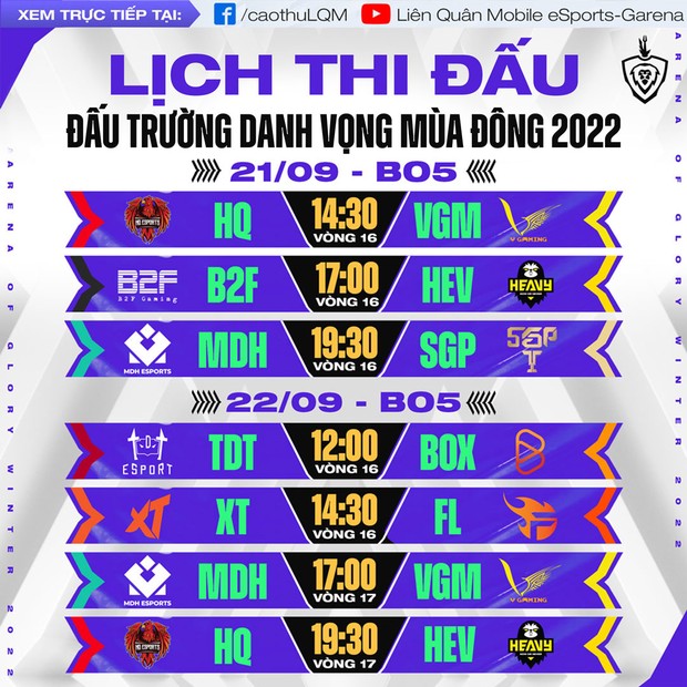 Lịch thi đấu vòng bảng của Đấu Trường Danh Vọng Mùa Đông 2022 - Ảnh 14.