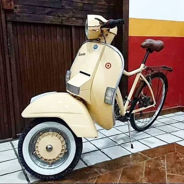 Những màn độ xe Vespa ‘không tưởng’: Biến thành xe tăng, xe 1 bánh, dùng thân tre... - Ảnh 13.