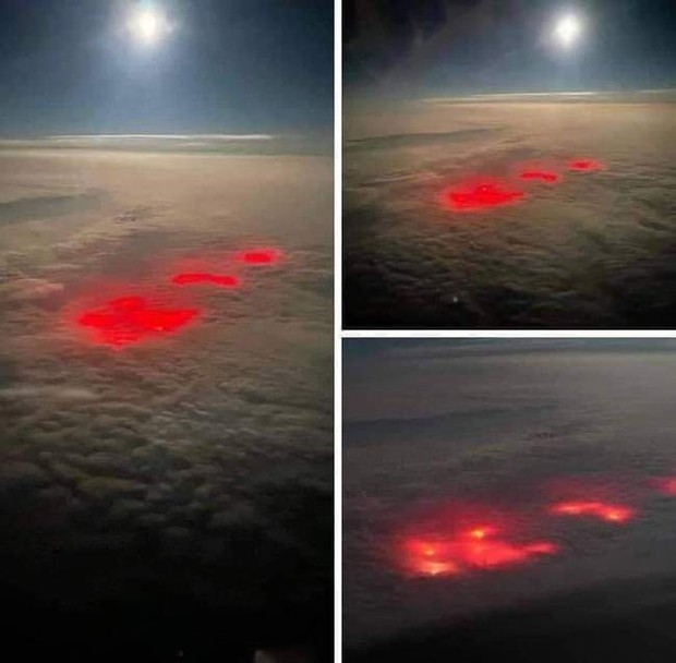 Phi công ghi lại cảnh cả vùng mây phát sáng đỏ rực, lời giải thích hóa ra thật gần gũi mà hiếm ai ngờ - Ảnh 1.