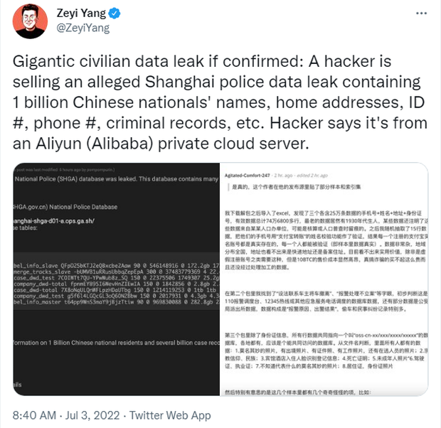 Hacker tuyên bố lấy trộm được dữ liệu 1 tỷ công dân Trung Quốc, rao bán trên mạng với giá gần 200.000 USD - Ảnh 3.