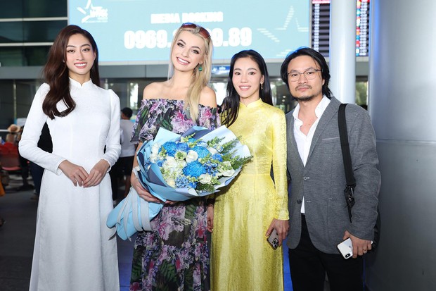 Hoa hậu Thế giới 2021 diện áo dài khoe sắc bên Đỗ Thị Hà, Tiểu Vy - Ảnh 1.