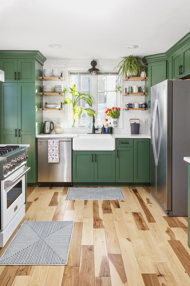 Những thiết kế nhà bếp với gam màu xanh lá khiến bạn không chê vào đâu được - Ảnh 12.