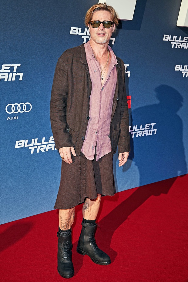 Brad Pitt tiết lộ lí do mặc váy tại thảm đỏ - Ảnh 1.