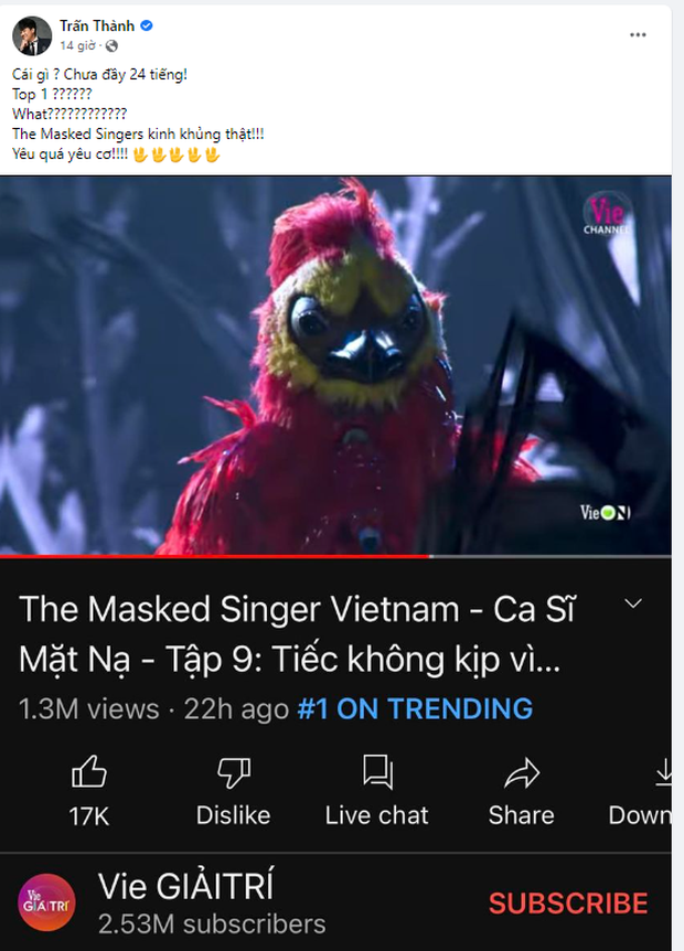 Tập 9 The Masked Singer Vietnam chiếm Top 1 Trending YouTube thần tốc - Ảnh 4.