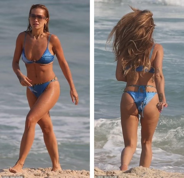 Rita Ora bỏng rẫy trên bãi biển với bikini bé xíu - Ảnh 2.