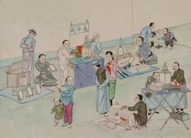 Bộ tranh cổ khắc họa chuyện vui chơi giải trí của dân thành thị Bắc Kinh 100 năm trước - Ảnh 1.