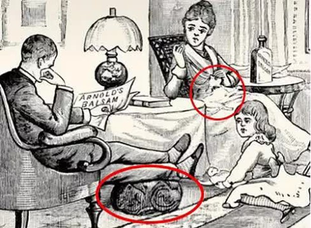 Kiểm tra IQ thông qua ảo ảnh quang học: Chỉ 1% có thể phát hiện ngay ra 2 con mèo ẩn trong bức tranh cổ này! - Ảnh 2.
