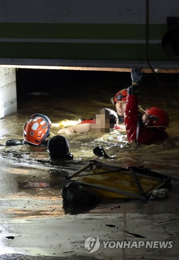 Hàn Quốc: 7 người chết thảm vì xuống hầm đậu xe đúng lúc mưa bão - Ảnh 3.