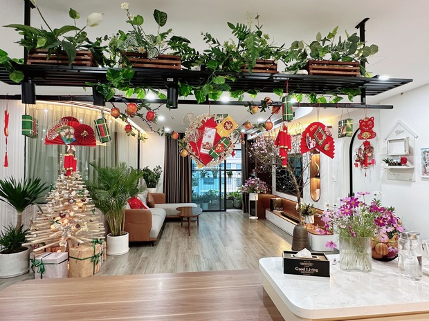 Năm mới ghé thăm căn hộ tự trang trí đón Tết ở Hà Nội và bí quyết tái sử dụng nguyên liệu cho nhiều dịp khác nhau - Ảnh 7.