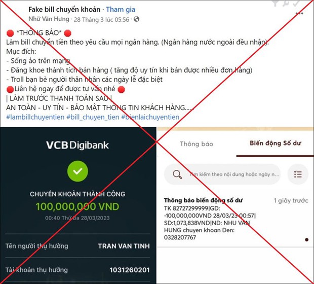 Tràn lan dịch vụ fake bill chuyển khoản trên MXH, chú ý chi tiết này để không dính bẫy! - Ảnh 5.